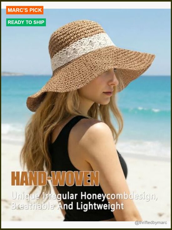 Handmade Floppy Bucket Sun Hat with UPF 50+ Adjustable Chin  display picture 2